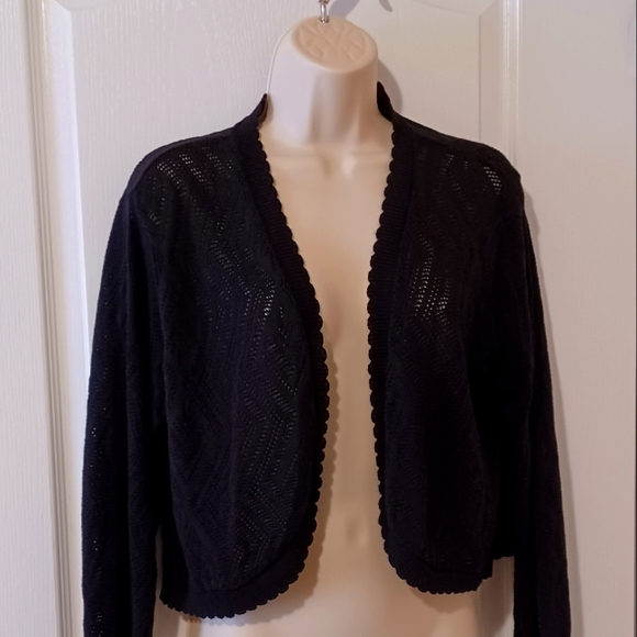 KIM ROGERS WOMAN Summer Cardigan Black Size 2X - Picture 1 of 8
